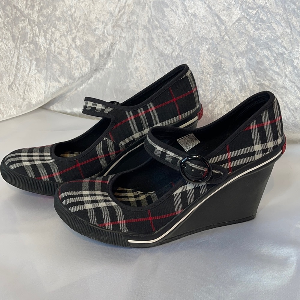 Rocket Dog Wedge Heels w/Plaid Canvas & Rubber
